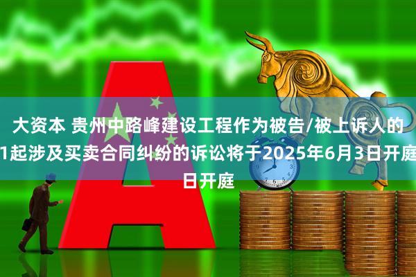 大资本 贵州中路峰建设工程作为被告/被上诉人的1起涉及买卖合同纠纷的诉讼将于2025年6月3日开庭