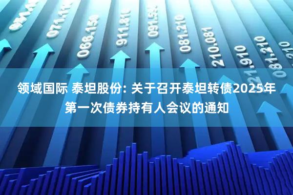 领域国际 泰坦股份: 关于召开泰坦转债2025年第一次债券持有人会议的通知