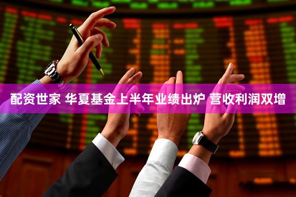 配资世家 华夏基金上半年业绩出炉 营收利润双增