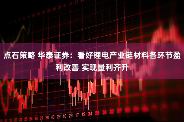 点石策略 华泰证券：看好锂电产业链材料各环节盈利改善 实现量利齐升